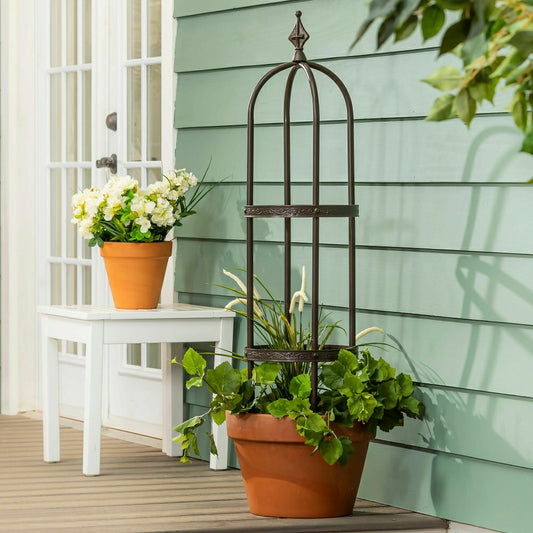 5' Powder-Coated Steel Garden Antique Copper Obelisk