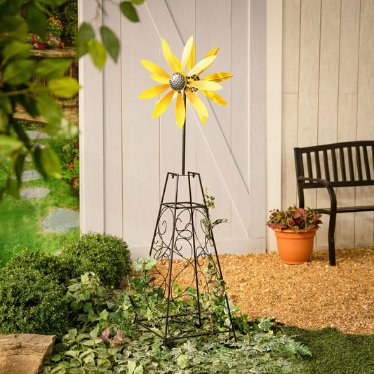 Wind Spinner Trellis: Yellow Flower