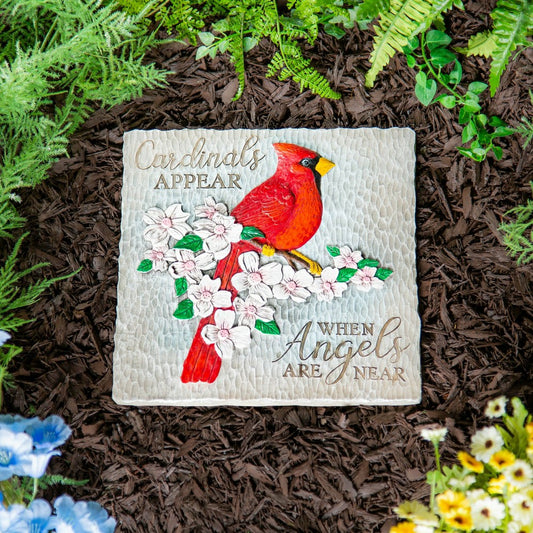 Memorial Garden Stone, Cardinals Appear when Angels are Near, 10.5"