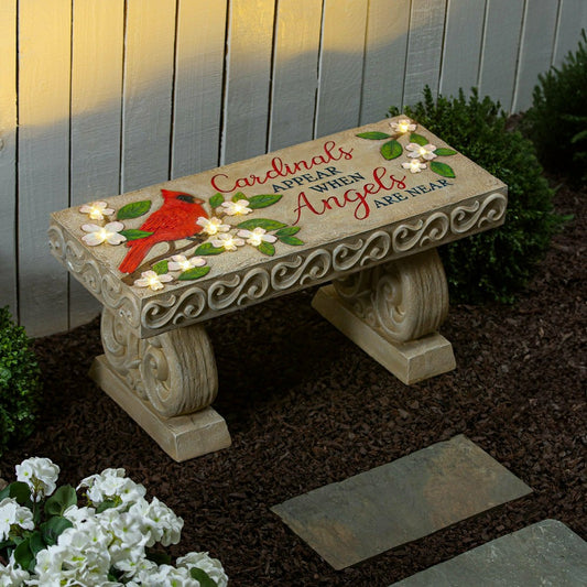 Cardinals Appear Memorial LED Resin Garden Bench