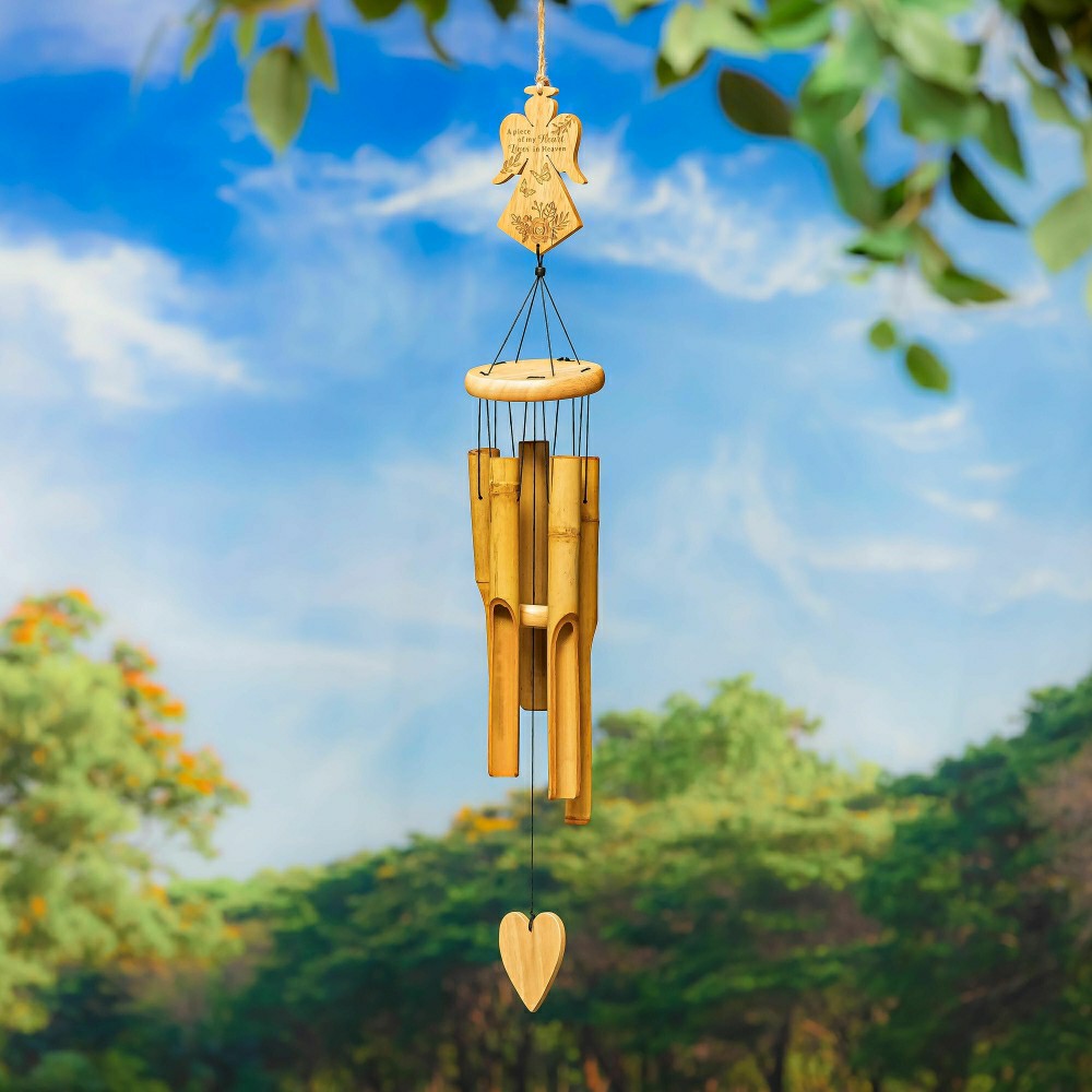 Memorial Wind Chime, Bamboo, Angel, 37" H