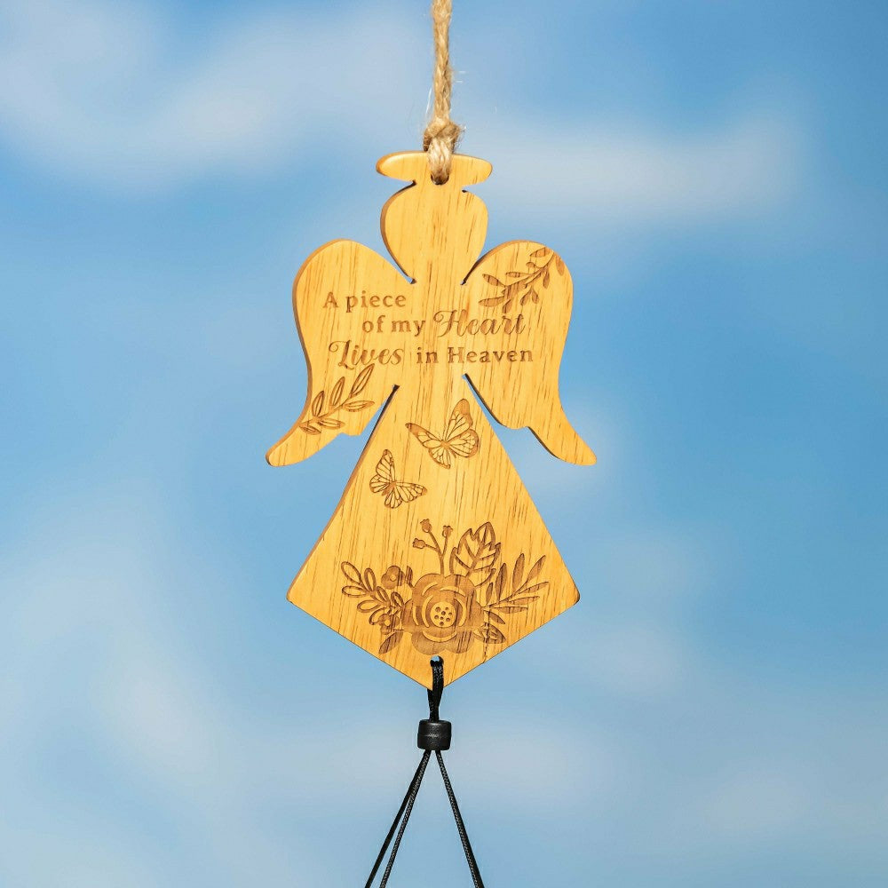 Memorial Wind Chime, Bamboo, Angel, 37" H