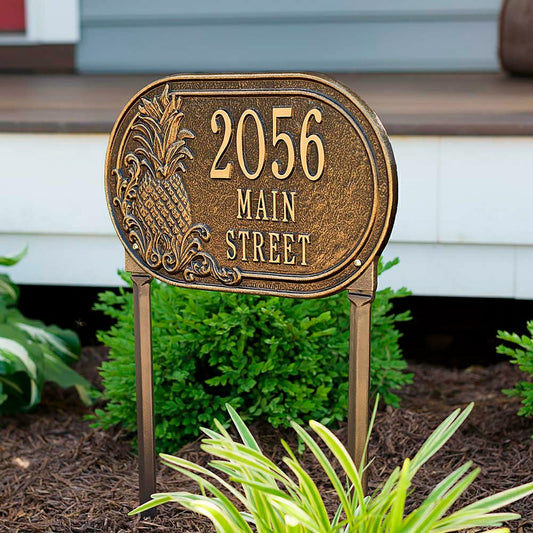 Personalized Pineapple Address Plaque Lawn Stake