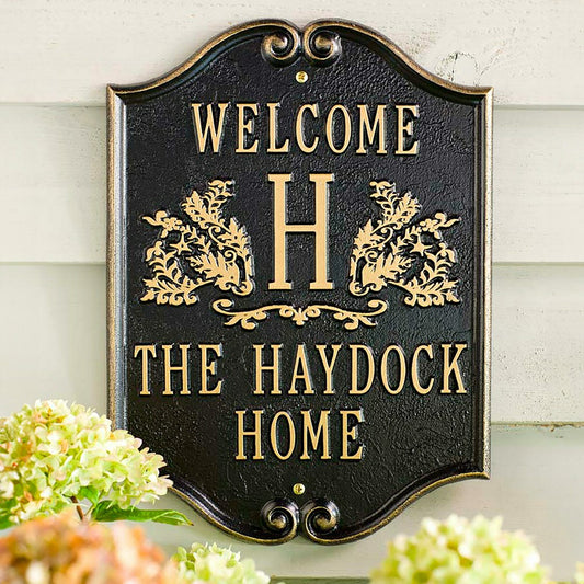 Aluminum Monogram Welcome Plaque
