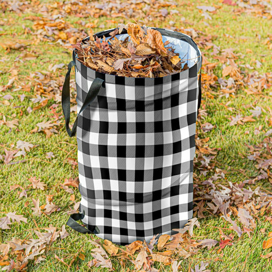 Black and White Buffalo Check Collapsible Yard Bag