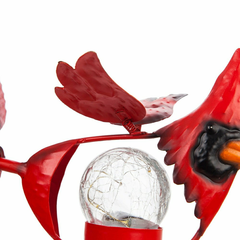 Memorial Mobile, Solar Cardinal Metal Wind Spinner with Glass Orb