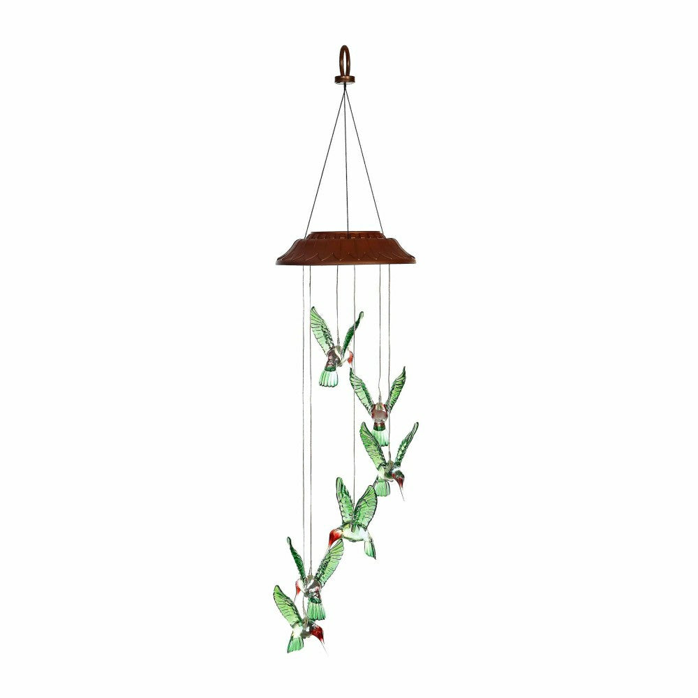 Cottage Garden Mobile, Solar Mobile, Painted Hummingbird