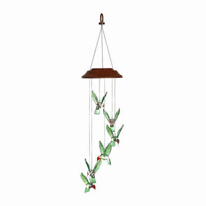 Cottage Garden Mobile, Solar Mobile, Painted Hummingbird