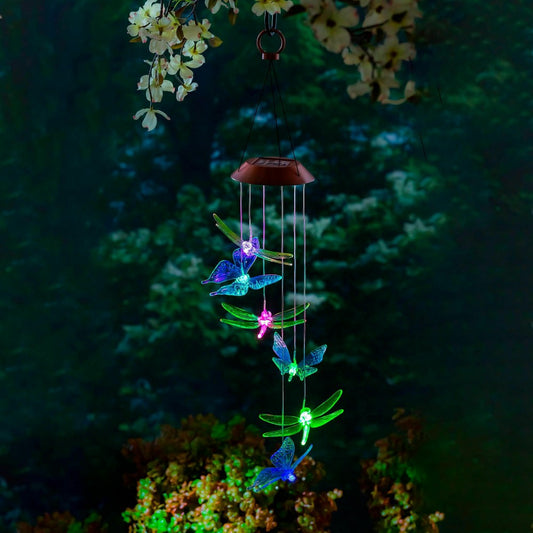 Dragonfly & Butterfly Color Changing Solar Mobile