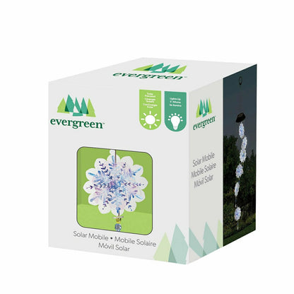 Snowflake White Light Solar Mobile, 26"H