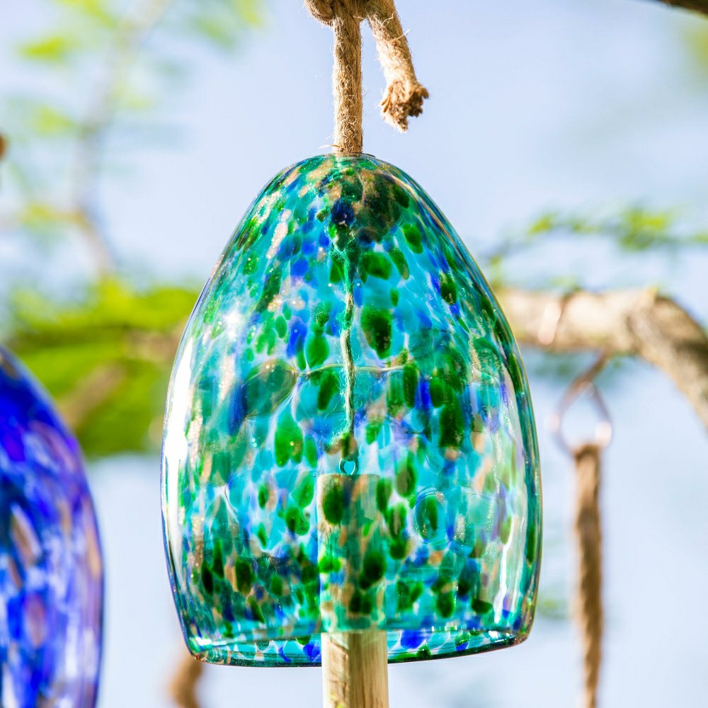Art Glass Speckle Turquoise Bell Chime