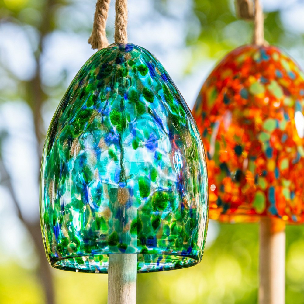Art Glass Speckle Turquoise Bell Chime
