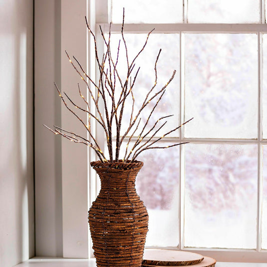 Indoor/Outdoor Lighted Birch Branches, Set of 2
