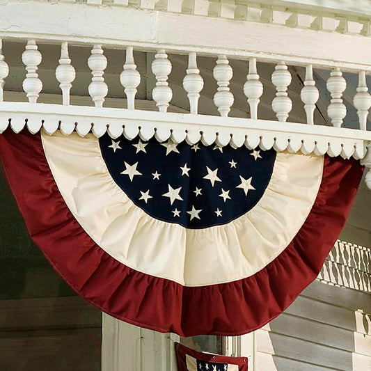 Large Half-Round Americana Flag Bunting 60-1/2"W x 31-1/4"H