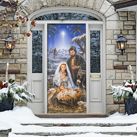 The Savior is Born Premium Door Cover