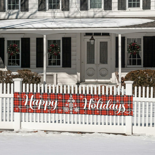 Christma Ornament Fence Banner