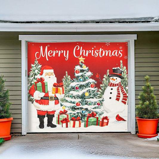 Merry Christmas Single Garage Door Cover