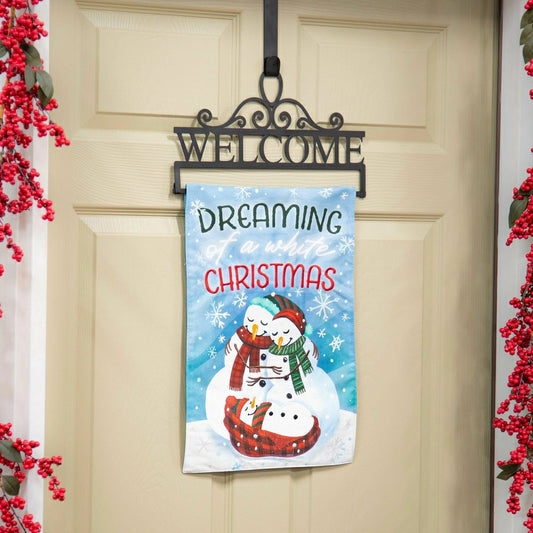 Welcome Garden Flag Over the Door Hanger