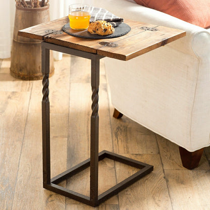 Deep Creek Pull-Up Table in Rustic Wood & Metal