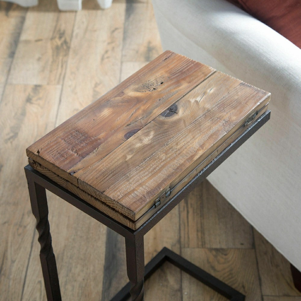 Deep Creek Pull-Up Table in Rustic Wood & Metal