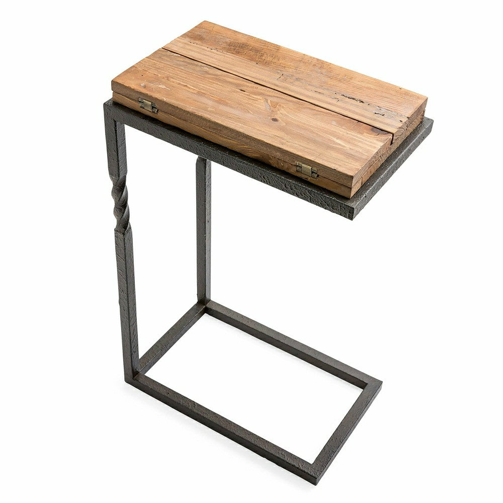 Deep Creek Pull-Up Table in Rustic Wood & Metal
