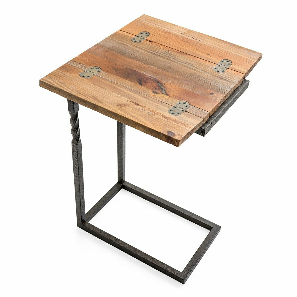 Deep Creek Pull-Up Table in Rustic Wood & Metal