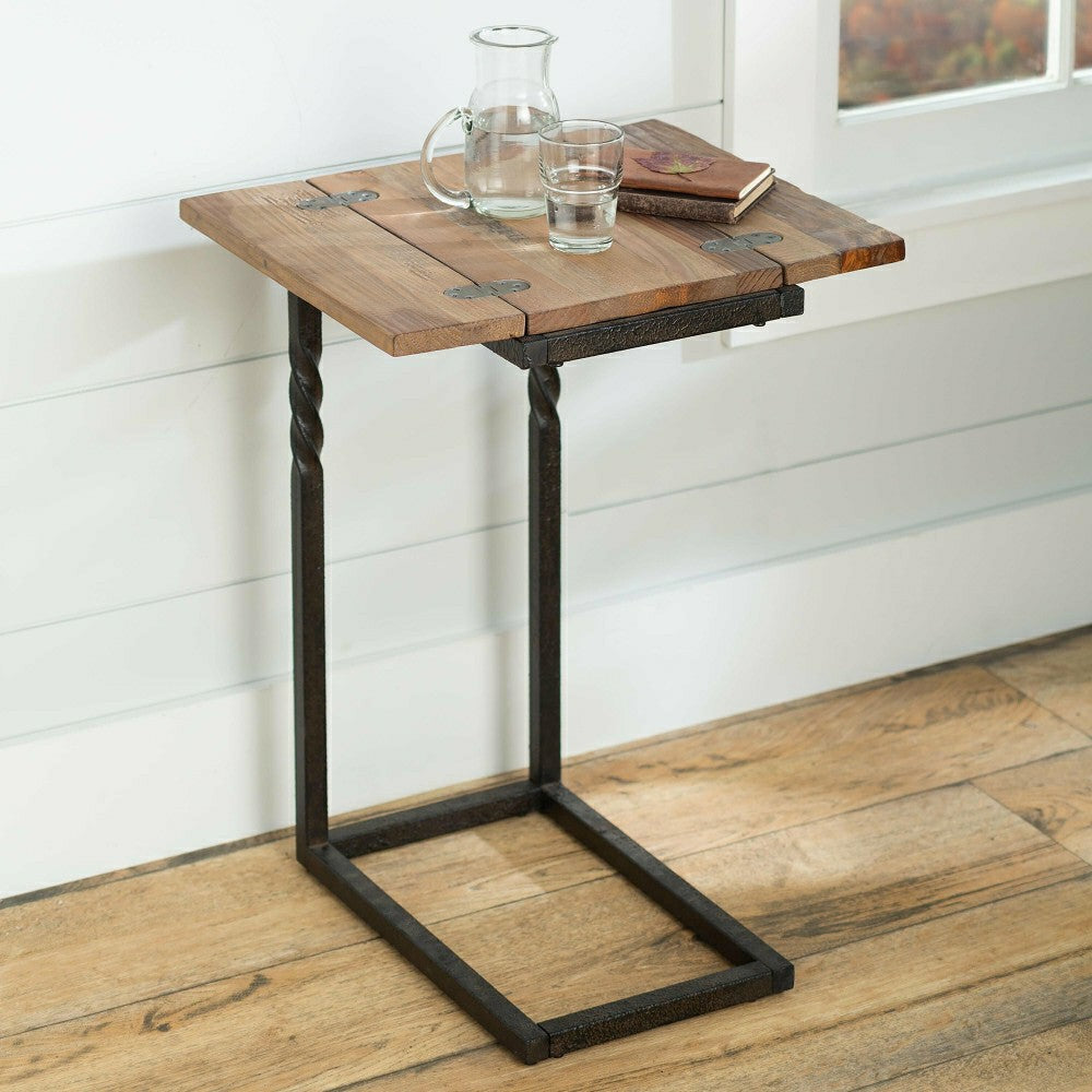 Deep Creek Pull-Up Table in Rustic Wood & Metal
