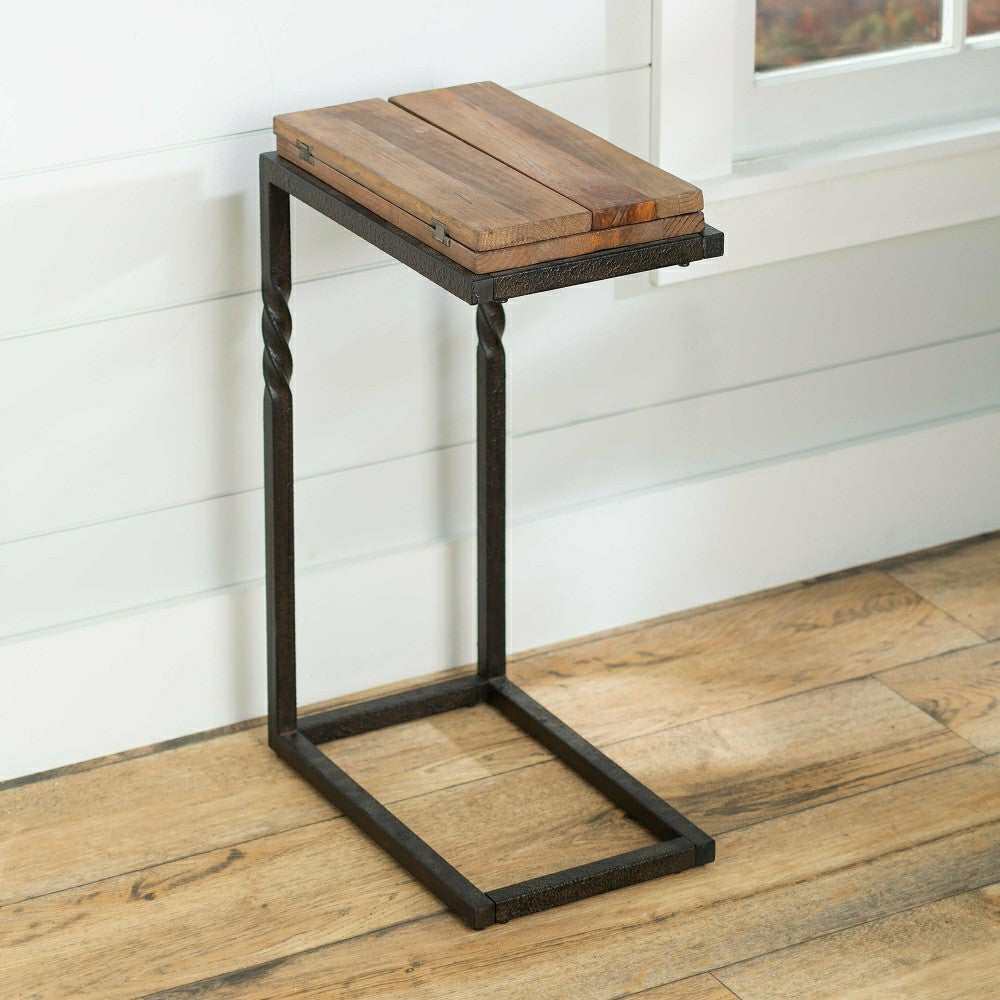 Deep Creek Pull-Up Table in Rustic Wood & Metal
