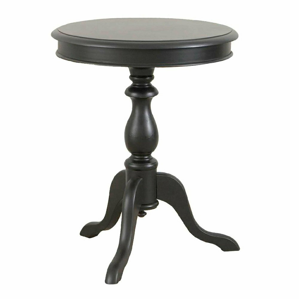 Pedestal-Based Wooden Accent Table