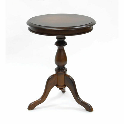 Pedestal-Based Wooden Accent Table
