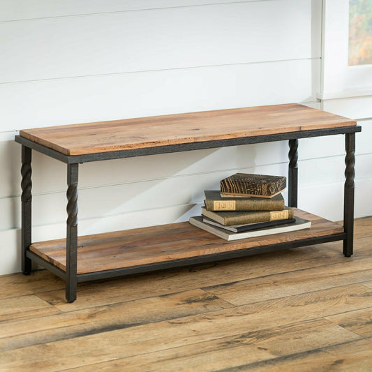 Deep Creek Bench/Table w/Metal Frame & Rustic Wood