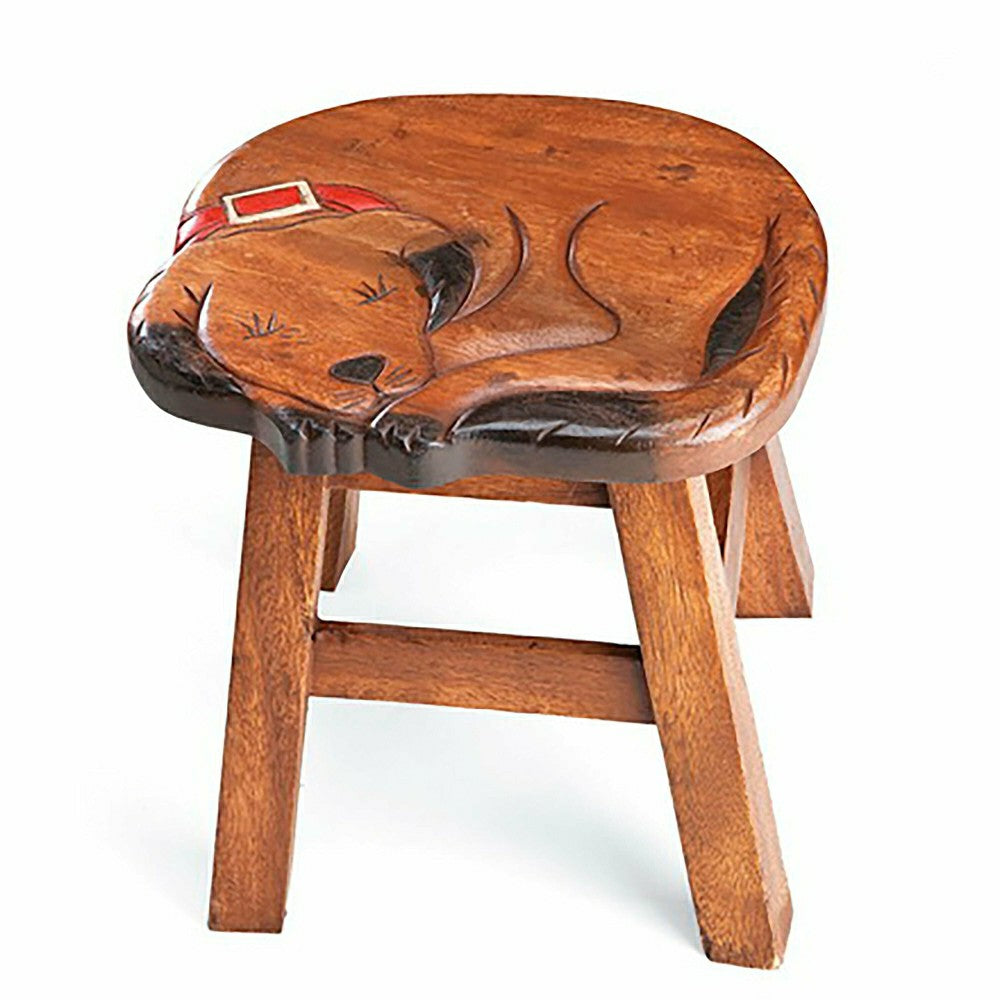 Dog or Cat Hand-carved Footstool