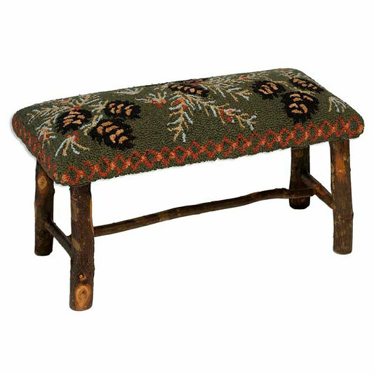 Pine Cone Upholstered Bench