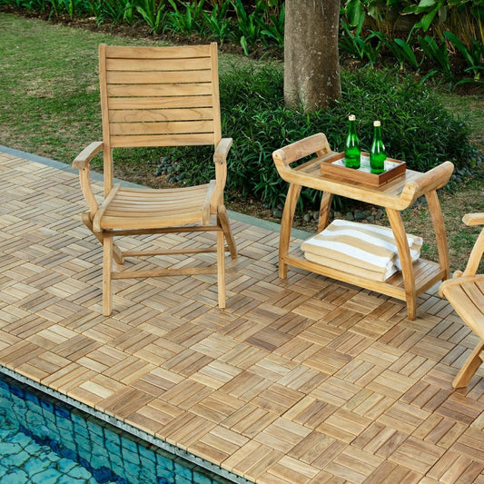 Norwegian Natural Teak Shower and Bath Curved Spa Bench with Shelf - 3
