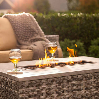 5Pcs Alum Wicker Conversation Set with Cushions