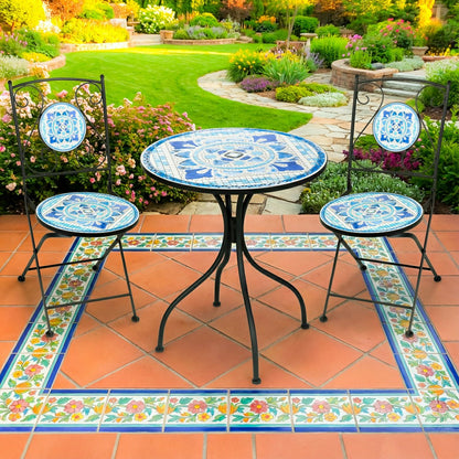 Santorini Breeze Mosaic Bistro Table and Chair Set