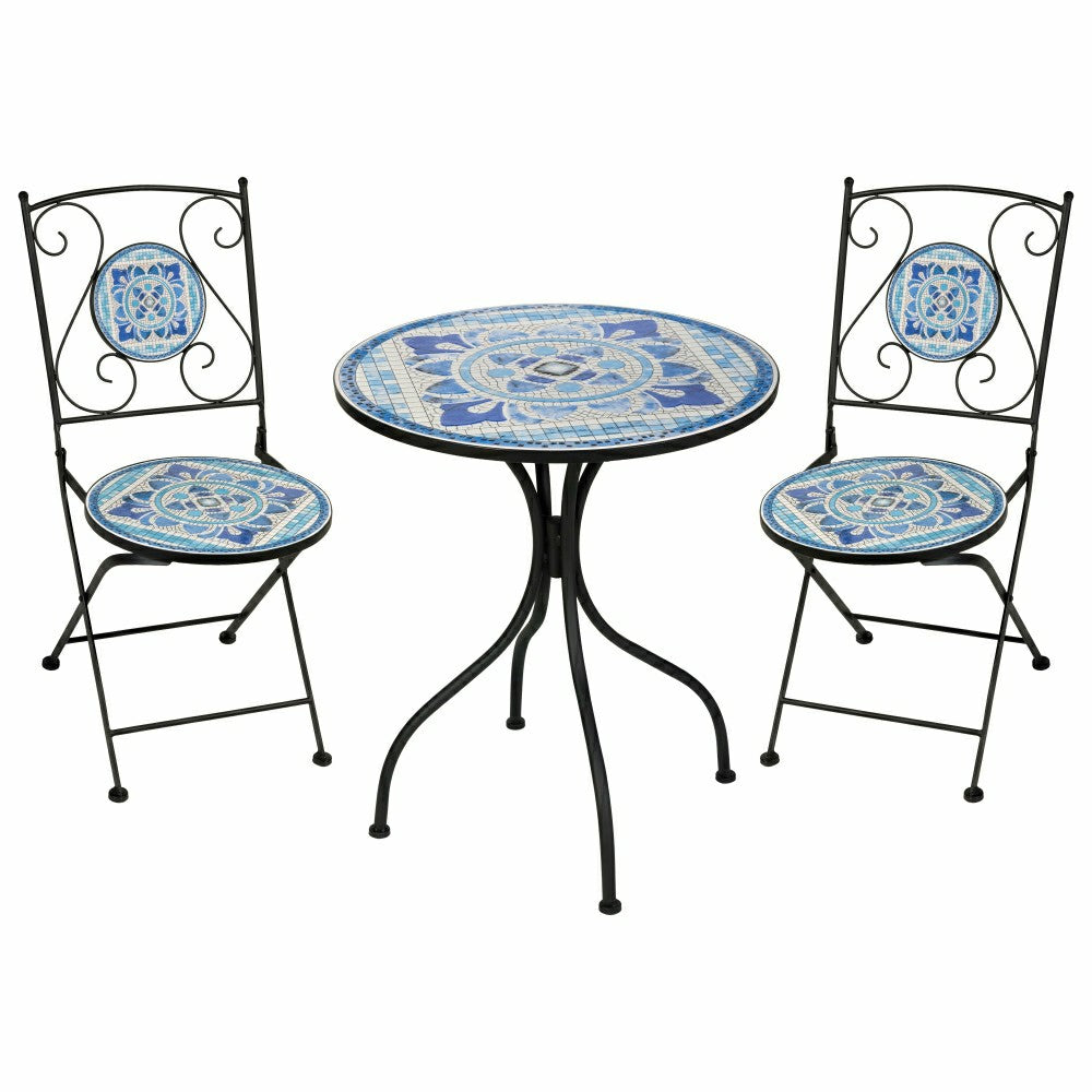 Santorini Breeze Mosaic Bistro Table and Chair Set