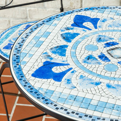 Santorini Breeze Mosaic Bistro Table and Chair Set