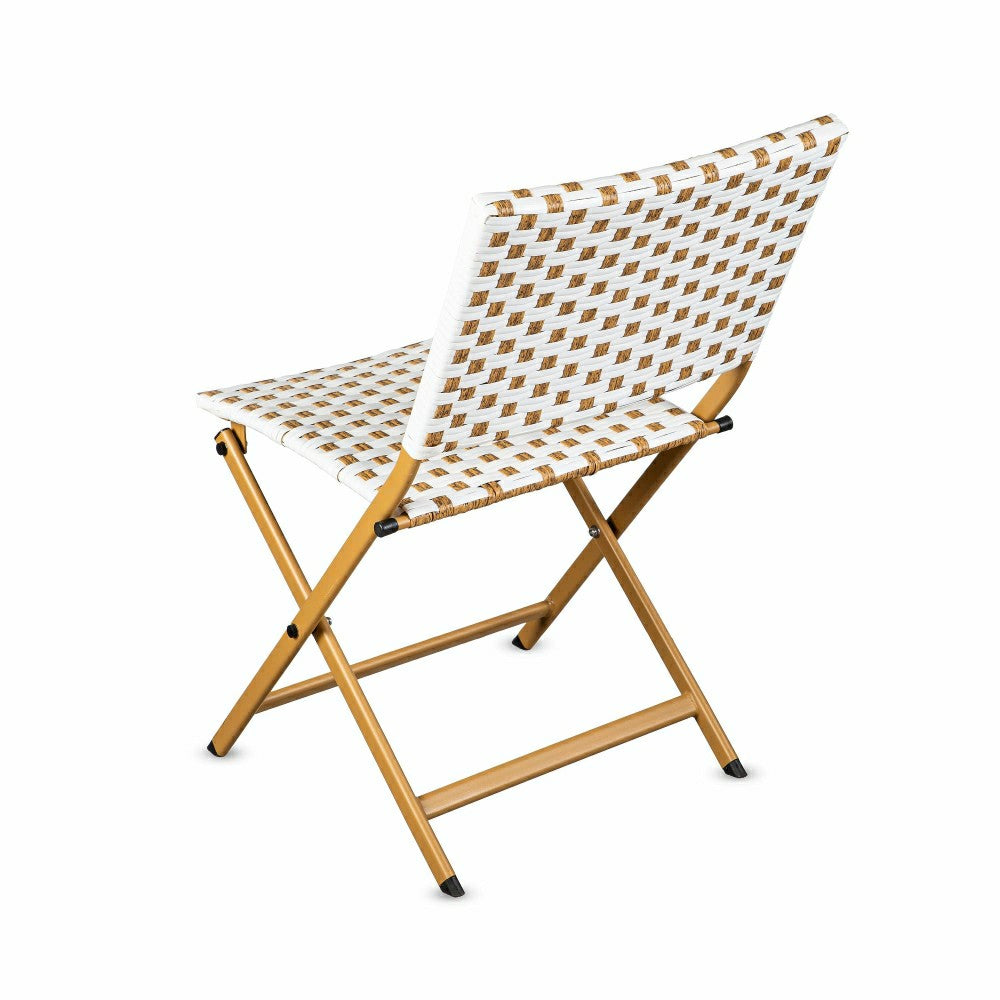 Folding Wicker 3-Piece Bistro Set