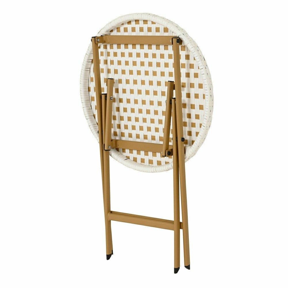 Folding Wicker 3-Piece Bistro Set