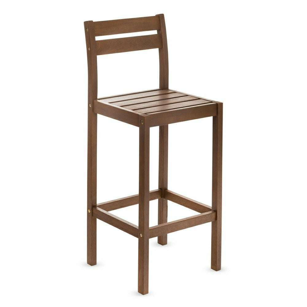 Lancaster Eucalyptus Outdoor Bar Set with Table and 2 Bar Stools, 3-Pi