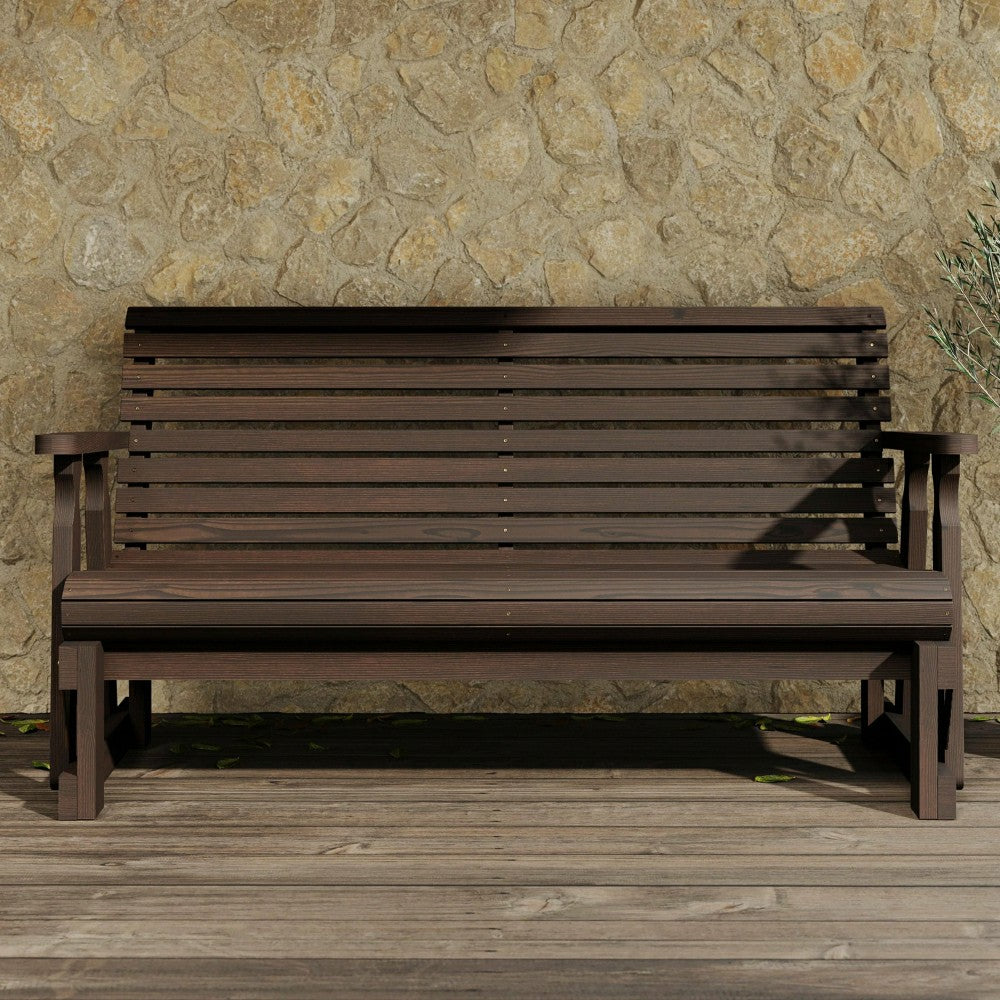 Amish Casual Heavy Duty Roll Back 5 Foot Treated Porch Glider