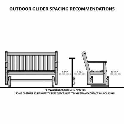 Amish Casual Heavy Duty Roll Back 5 Foot Treated Porch Glider