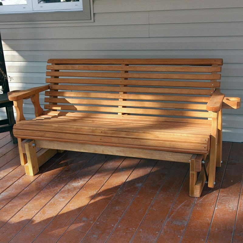Amish Casual Heavy Duty Roll Back 5 Foot Treated Porch Glider
