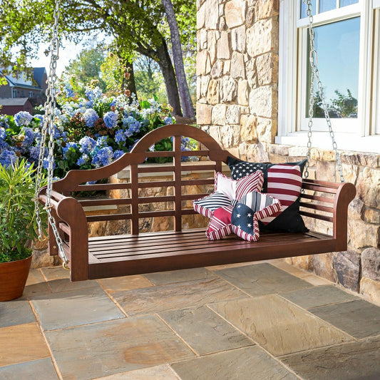 Lutyens Eucalyptus Wood Porch Swing, Natural
