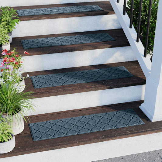 WaterHog® Cordova 8.5"x30" Indoor Outdoor Stair Treads, Set of 4