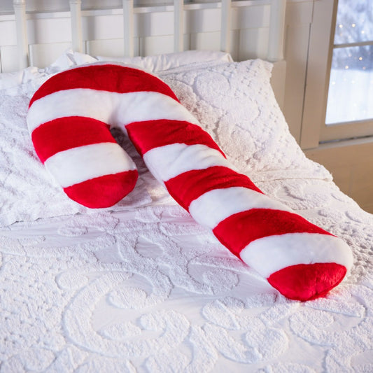 Candy Cane Plush Cuddle Holiday Body Pillow
