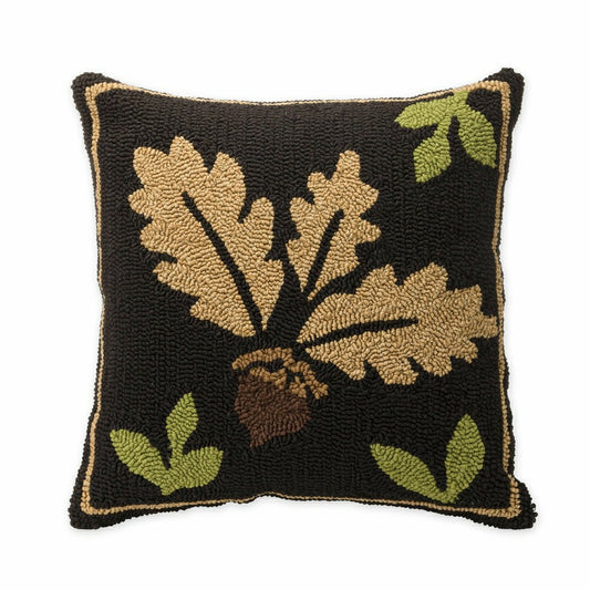 Indoor/Outdoor Woodland Throw Pillow w/Acorn