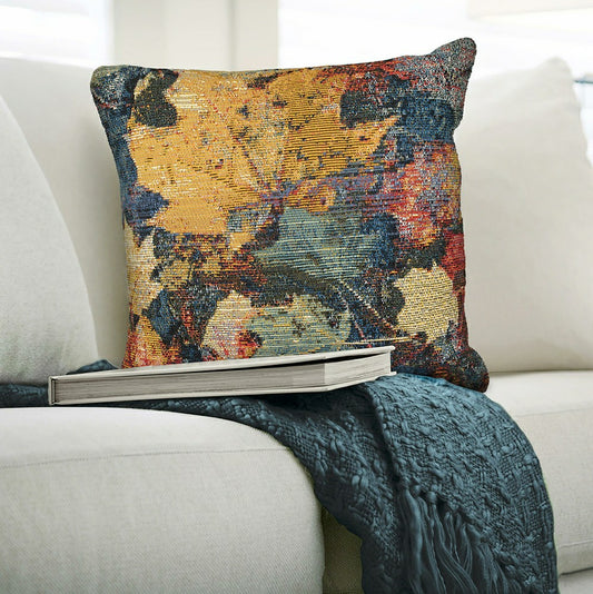 Indoor/Outdoor Autumn Leaves Polypropylene Throw Pillow