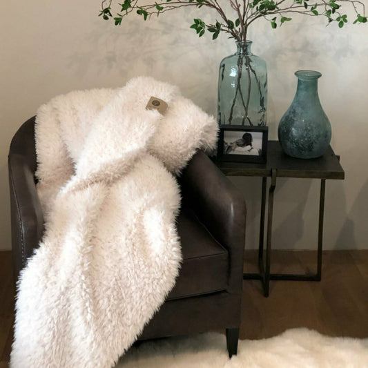 Angel Plush Blanket, 48” x 72”, Whisper White